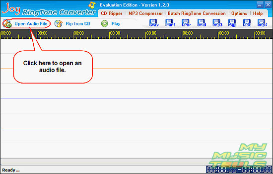 Joy RingTone Converter - open an audio file