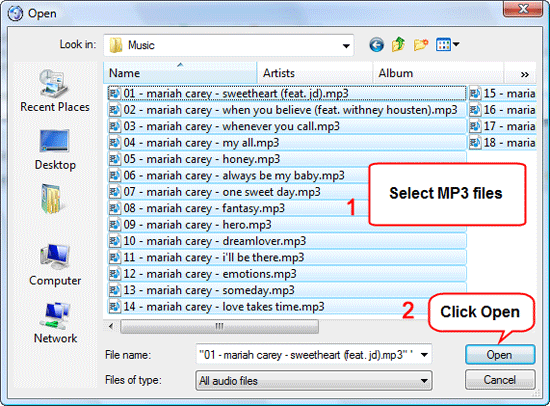 Select MP3 to convert to WAV