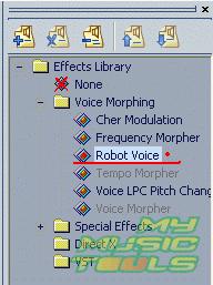 Select the effect Robot Voice