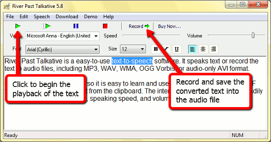 Transforming text to voice