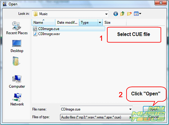 Open CUE file