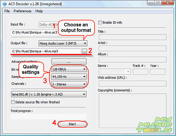 Перекодирование звука формата ac3 в mp3 тюнер нет звука с usb