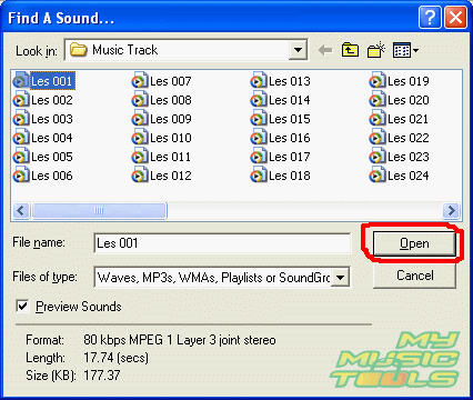 Select an mp3 file