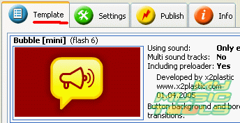 Select a template for the flash player