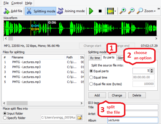 audio file splitter