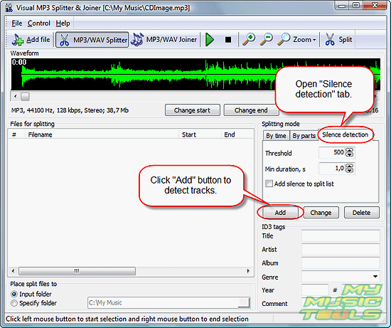 create a silent mp3 file